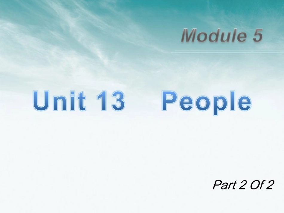 2012届高三英语一轮复习-M5-unit-13-2-People课件-北师大版_第1页