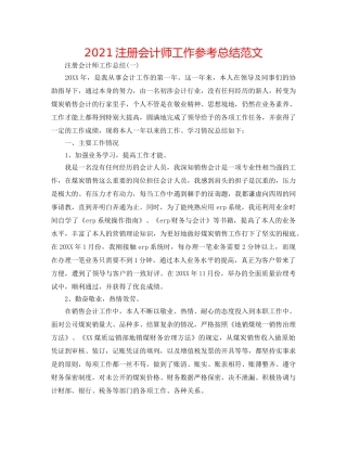 2024注册会计师工作参考总结范文 