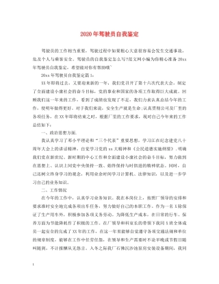 2024年驾驶员自我鉴定 