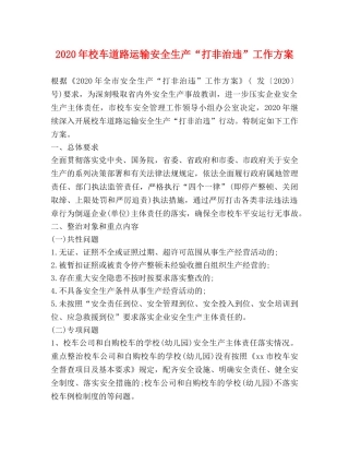 2024年校车道路运输安全生产“打非治违”工作方案 