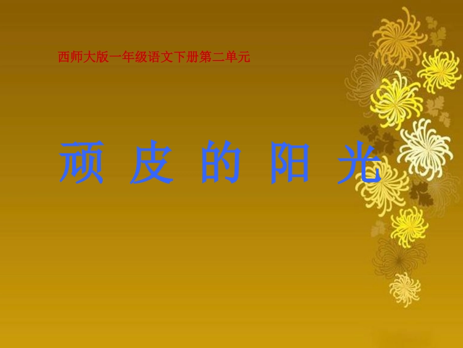 小学语文一年级课件-顽皮的阳光-西师大版_第1页