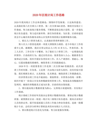 2024年区统计局工作思路 