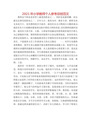 2024年小学教师个人参考总结范文 