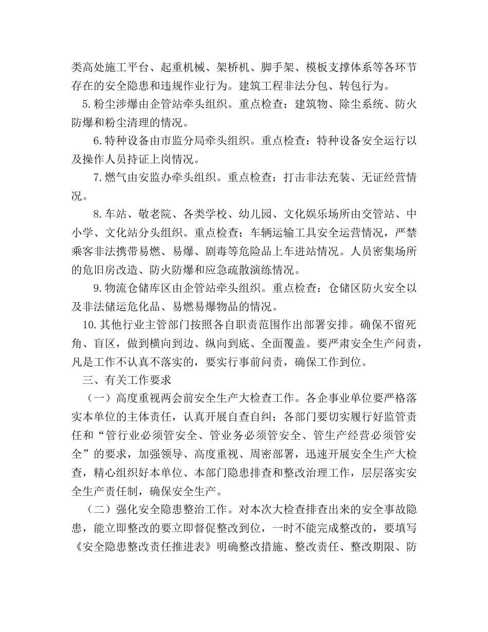 2024年全国“两会”期间开展安全生产大检查工作方案 _第2页