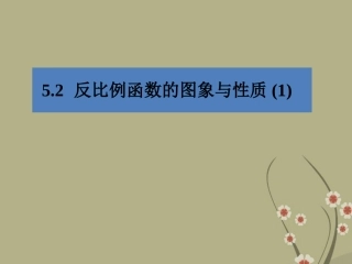 浙江省慈溪市横河初级中学九年级数学上册-1.2反比例函数的图像和性质课件(1)-新人教版