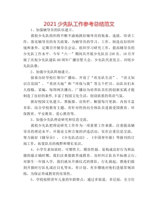 2024少先队工作参考总结范文 