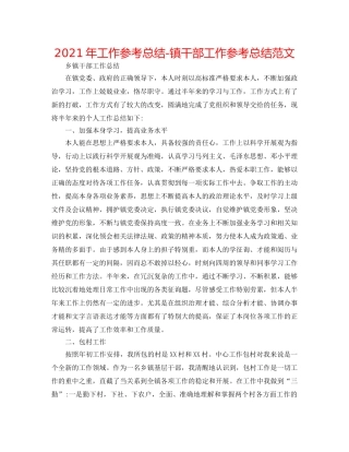 2024年工作参考总结-镇干部工作参考总结范文 