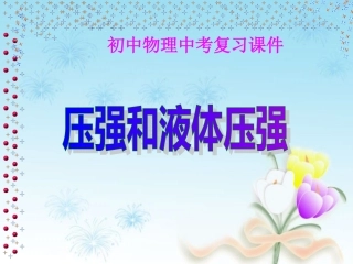 《压强和液体压强》复习课件
