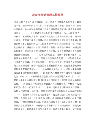 2024年会计管理工作要点 