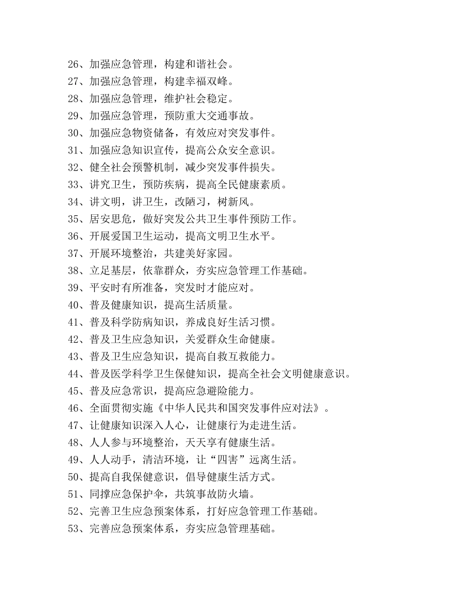 2024卫生应急知识标语 _第2页