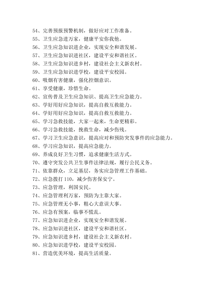 2024卫生应急知识标语 _第3页