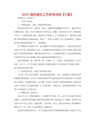 2024整形医生工作参考总结【5篇】 