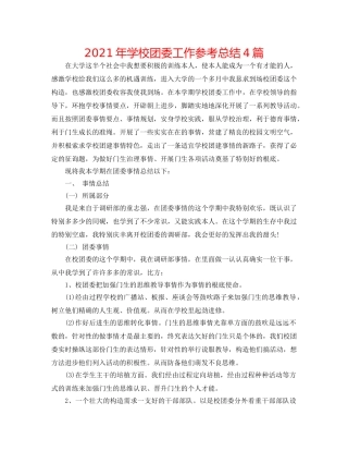 2024年学校团委工作参考总结4篇 