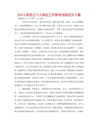 2024新员工个人转正工作参考总结范文5篇 