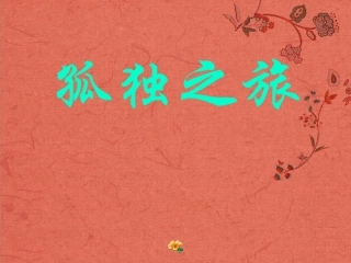 浙江省温岭市第三中学九年级语文上册《孤独之旅》课件-新人教版