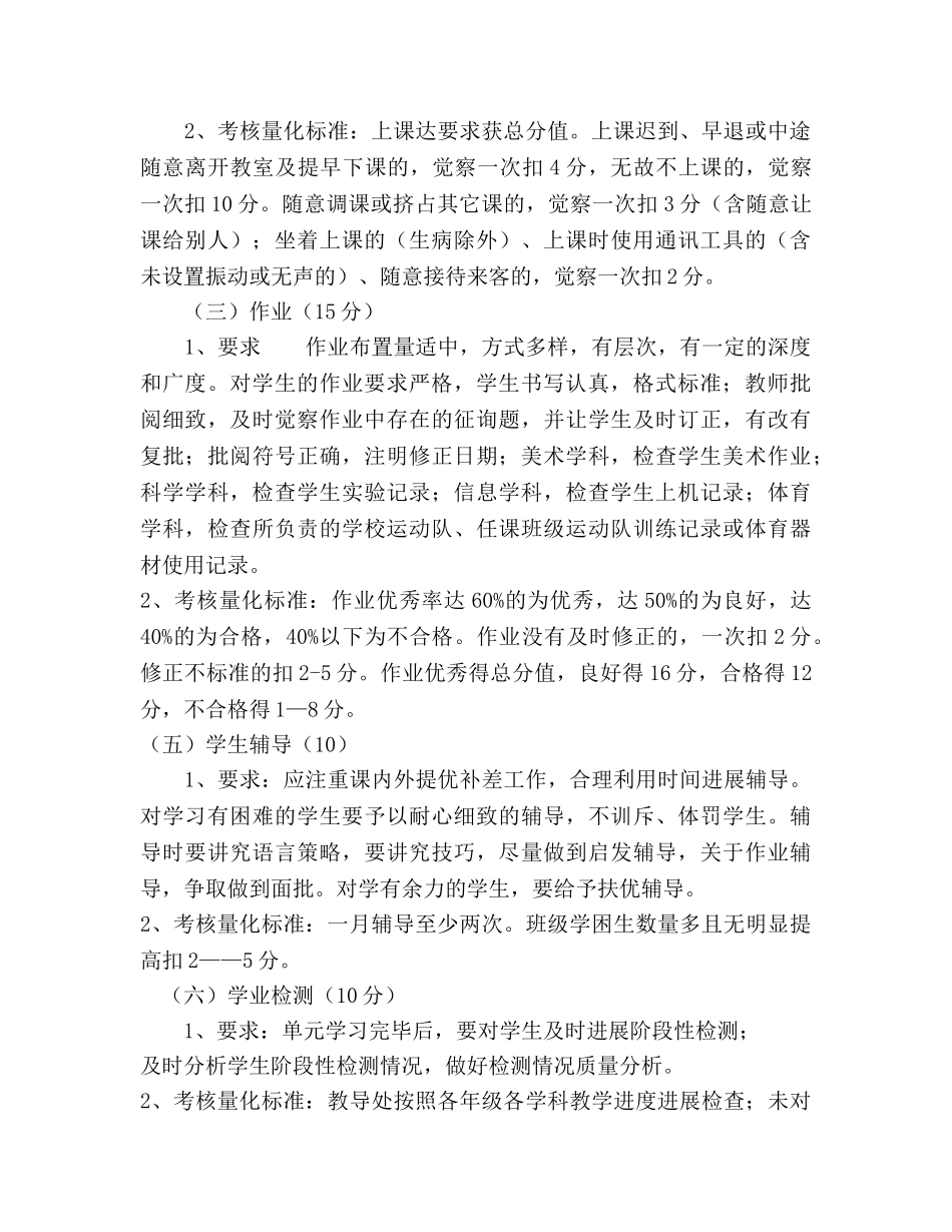 2024年小学教学工作考核细则（征求意见稿）（通用） _第2页