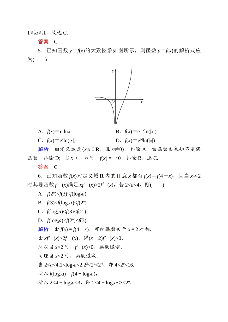 2015高考数学二轮专题复习题2：函数的图象与性质(含解析)_第2页