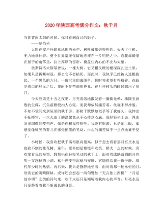 2024年陕西高考满分作文秋千月 