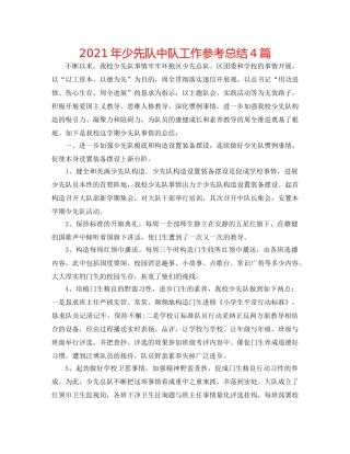 2024年少先队中队工作参考总结4篇 