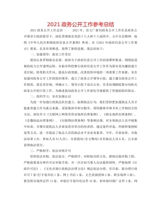 2024政务公开工作参考总结 