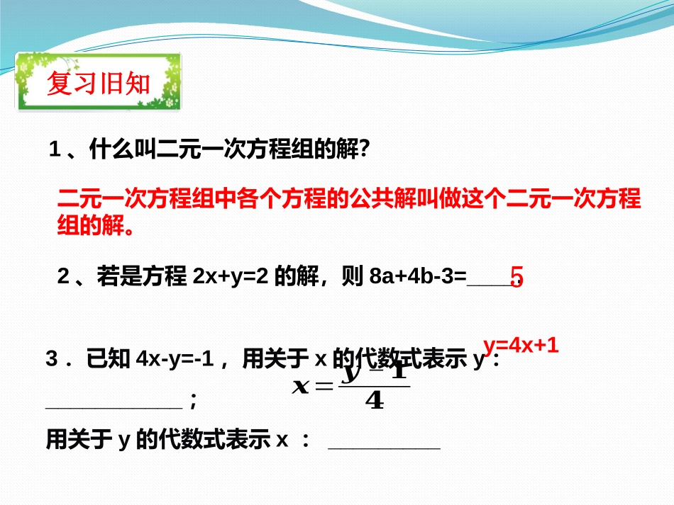 8.2.1-代入法解二元一次方程组_第2页