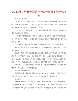 2024年工作参考总结-学校资产自查工作参考总结 