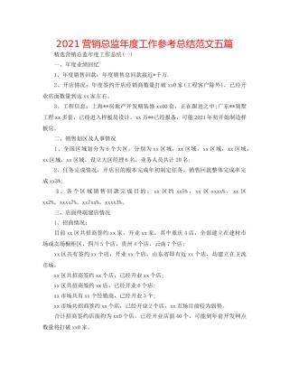 2024营销总监年度工作参考总结范文五篇 