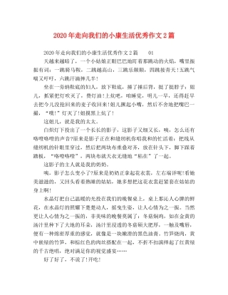 2024年走向我们的小康生活优秀作文2篇 