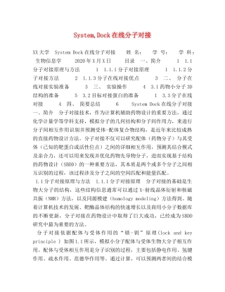 System,Dock在线分子对接 