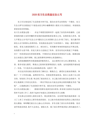 2024实习生自我鉴定怎么写 