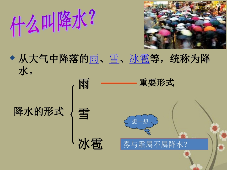 海南省三亚五中七年级地理上册《降水和降水的分布》课件-新人教版_第3页