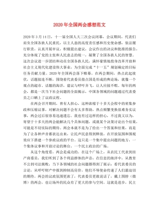 2024年全国两会感想范文 