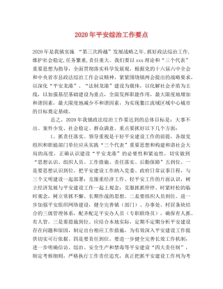 2024年平安综治工作要点 