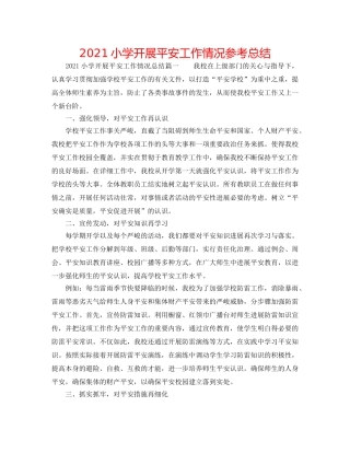 2024小学开展安全工作情况参考总结 