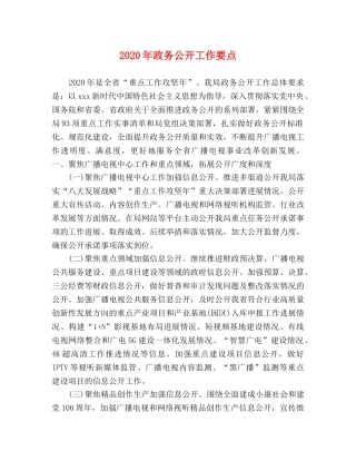 2024年政务公开工作要点 