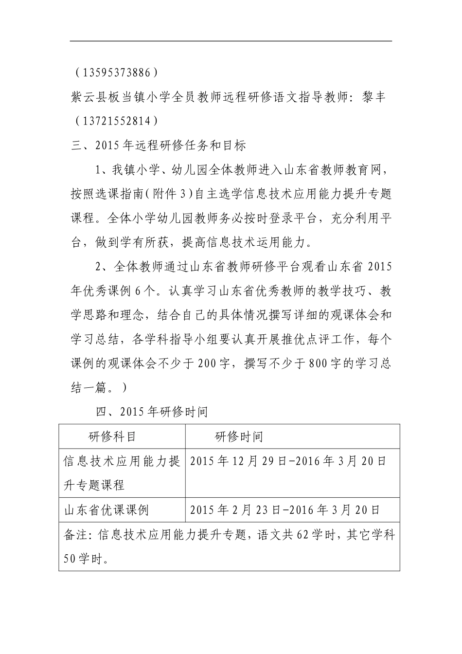 2015年板当镇小学教师全员远程研修实施实施方案_第2页