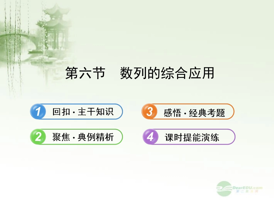 【全程复习方略】2013版高中数学-5.6数列的综合应用配套课件-苏教版_第1页