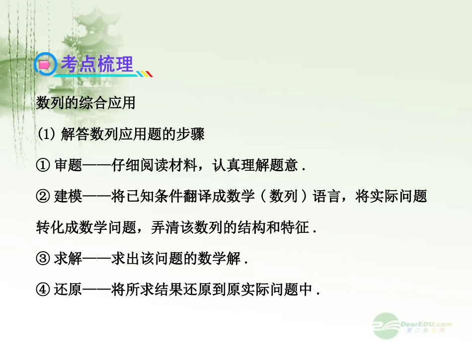 【全程复习方略】2013版高中数学-5.6数列的综合应用配套课件-苏教版_第3页