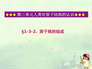 广西梧州市第八中学高一化学《原子核的组成》课件