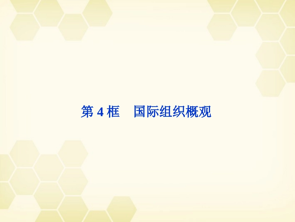 2012届高三政治一轮复习-1.4国际组织概观精品课件-新人教选修3_第1页