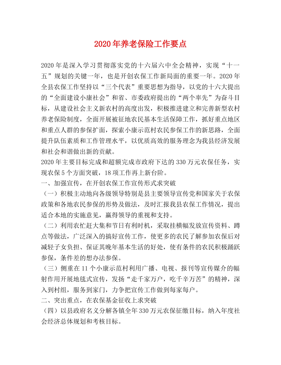 2024年养老保险工作要点 _第1页