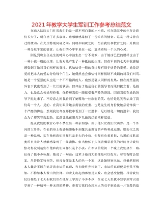 2024年教学大学生军训工作参考总结范文 