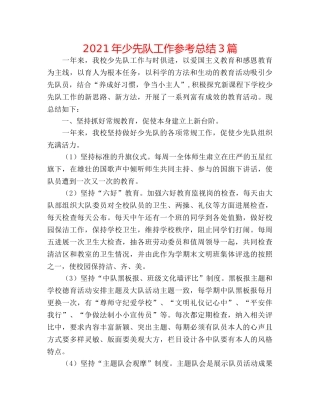 2024年少先队工作参考总结3篇 