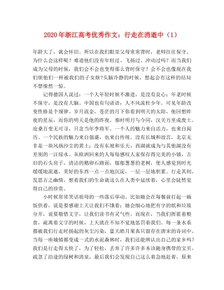 2024年浙江高考优秀作文行走在消逝中（1） 