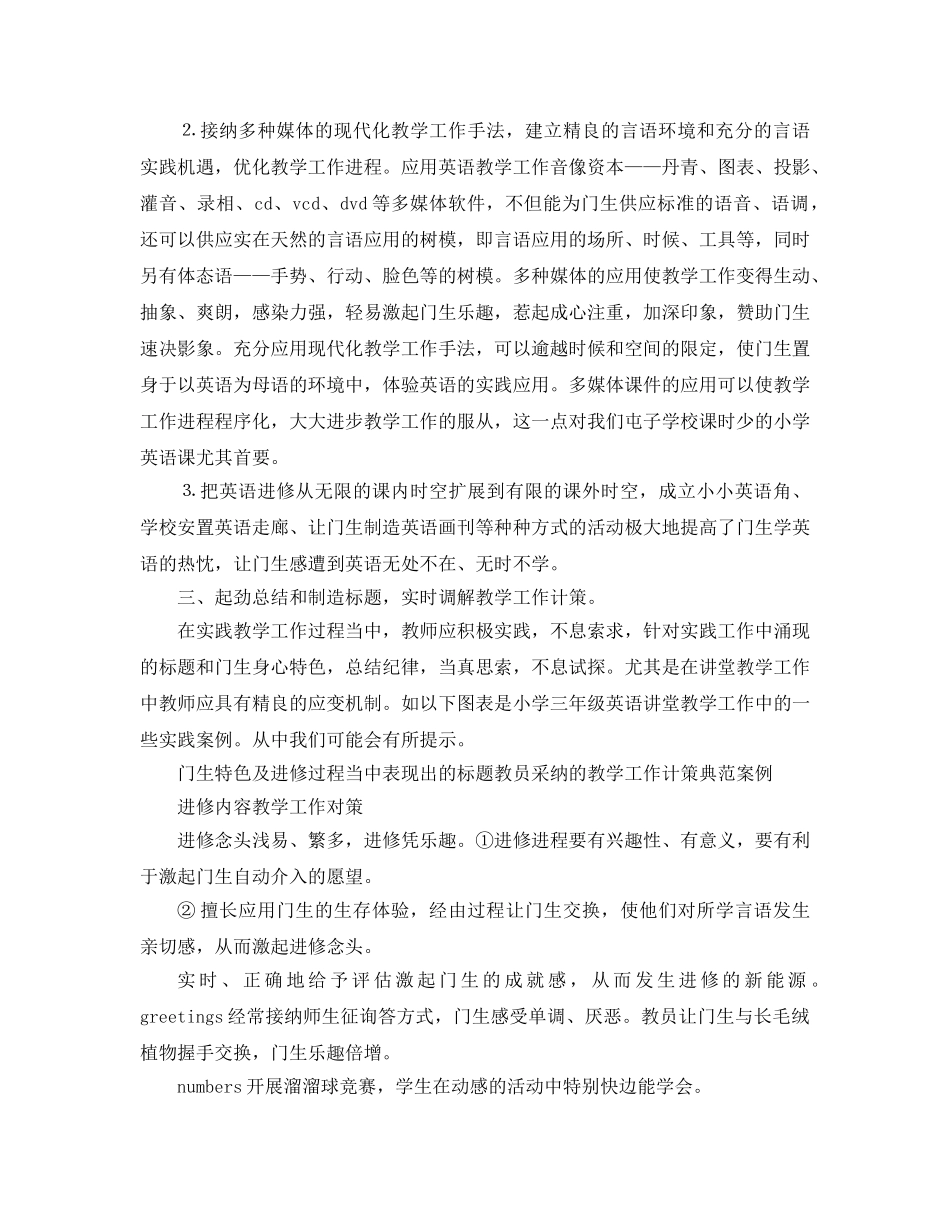 2024年六年级英语教学个人工作参考总结 _第3页