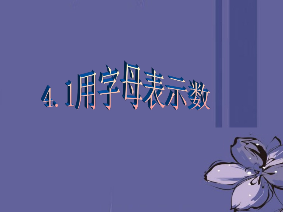浙江省慈溪市横河初级中学七年级数学上册-4.1用字母表示数课件(1)_第1页