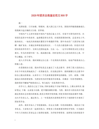 2024年团员自我鉴定范文800字 
