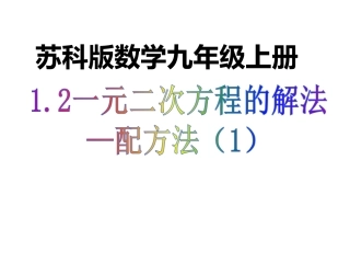 1.2一元二次方程的解法--配方法.2一元二次方程的解法(2)配方法1