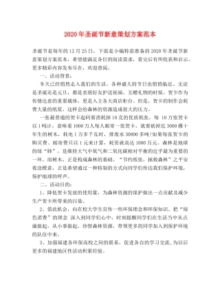 2024年圣诞节新意策划方案范本 