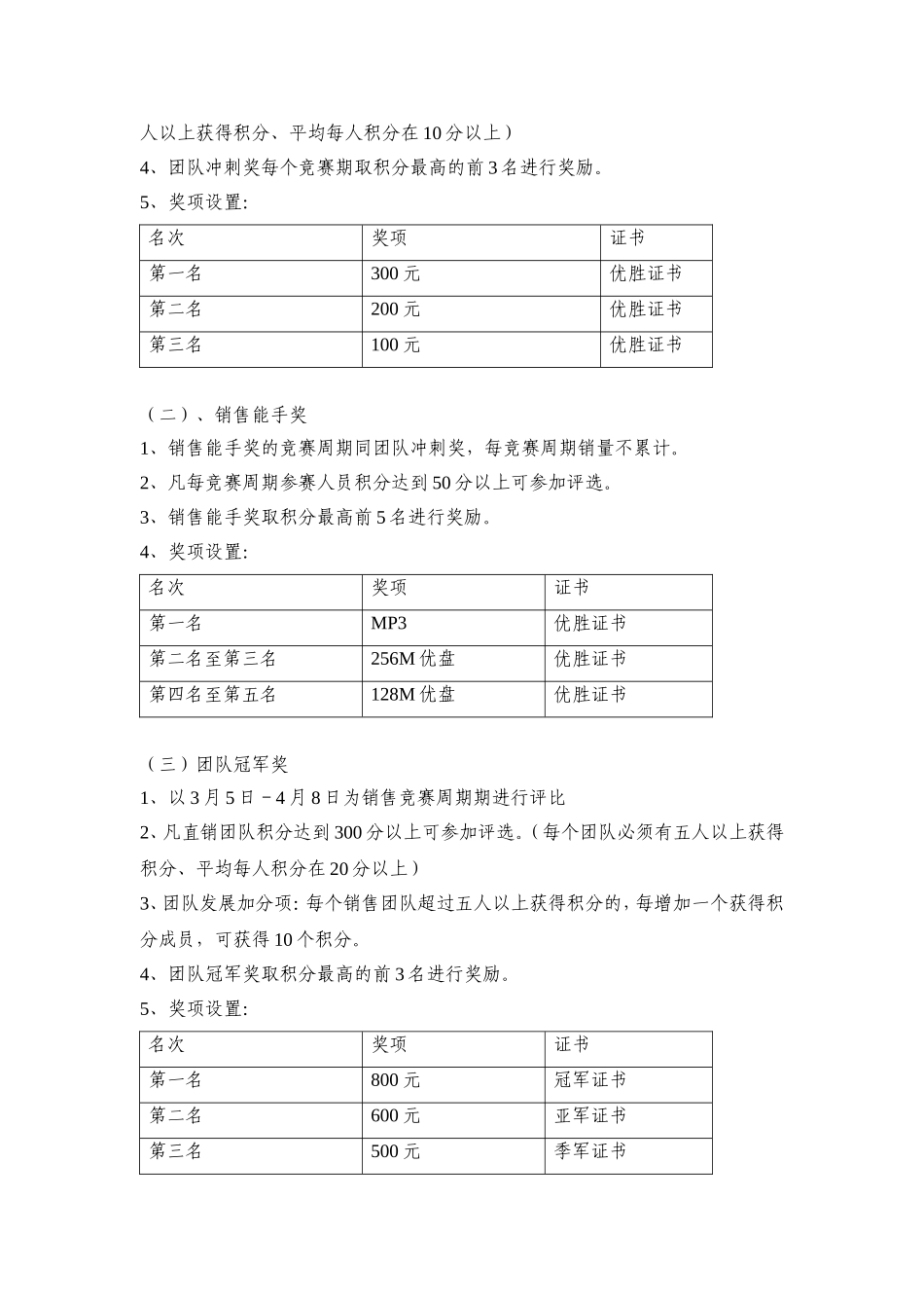 【团队管理】校园团队三月份竞赛管理方案_第3页